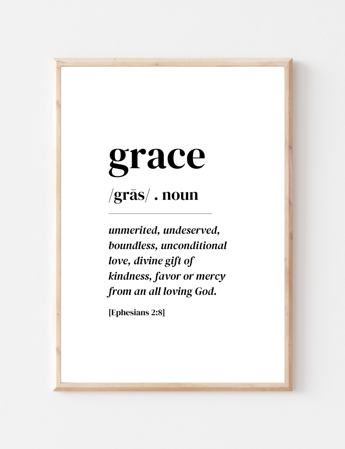 Grace Christian printable wall art Ephesians 2:8