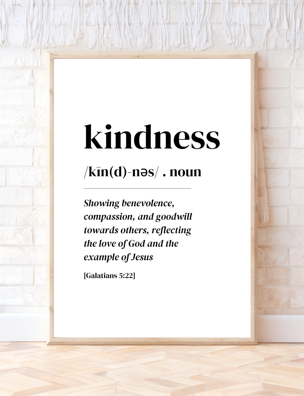 Kindness – Christian Printable Wall Art Galatians 5:22 Scripture Print