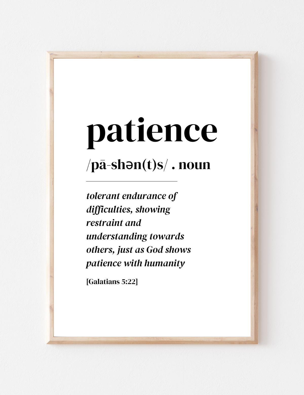 Patience Christian printable wall art Galatians 5:22