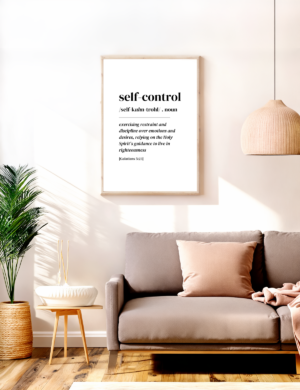 Self-Control Christian printable wall art, Galatians 5:23