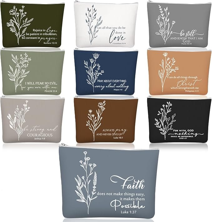 Inspirational Cosmetic Bags With Bible Verse